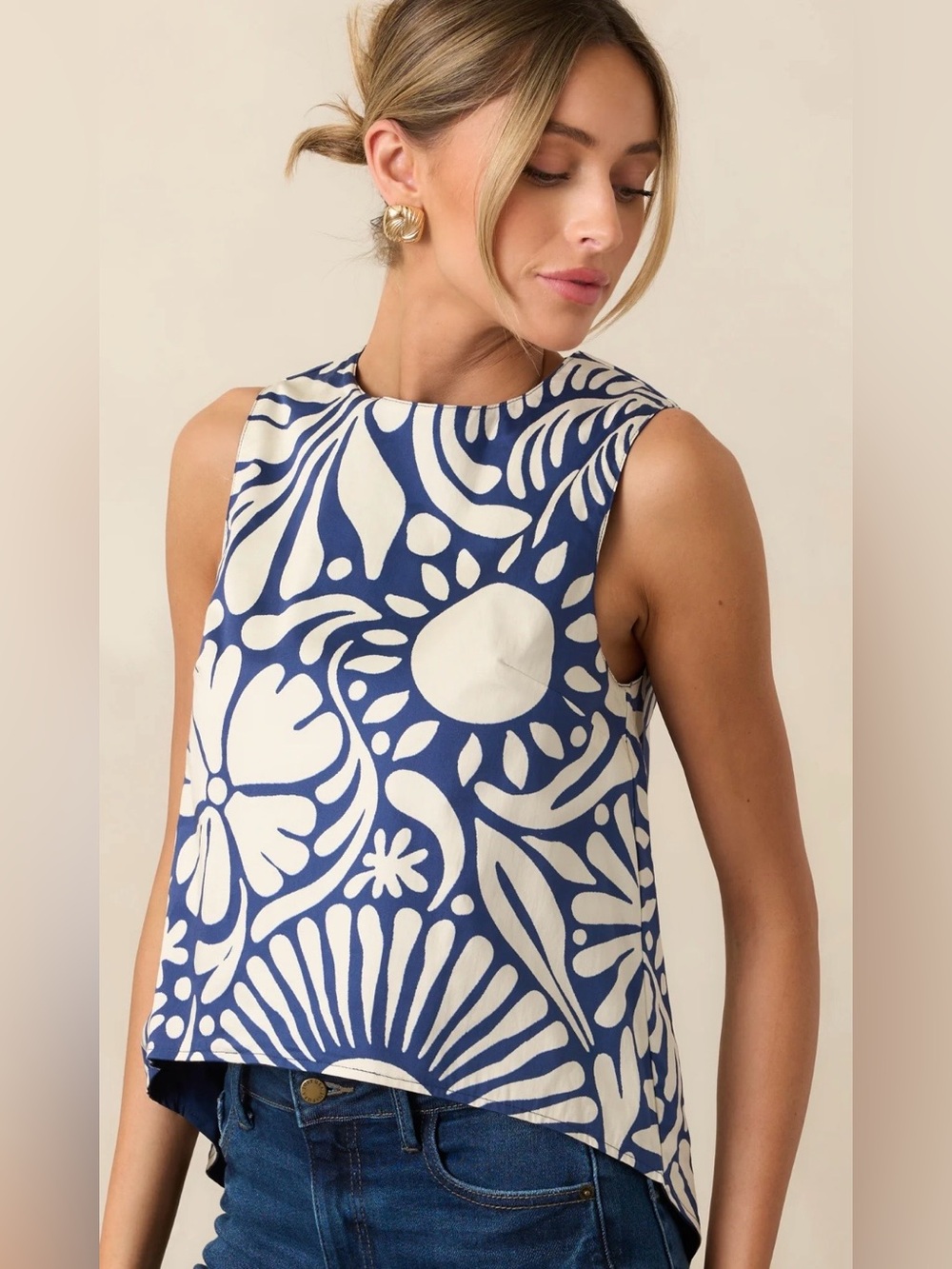 Prosperina Marley Reversible Top In Navy
Floral Cotton NWT Size Medium